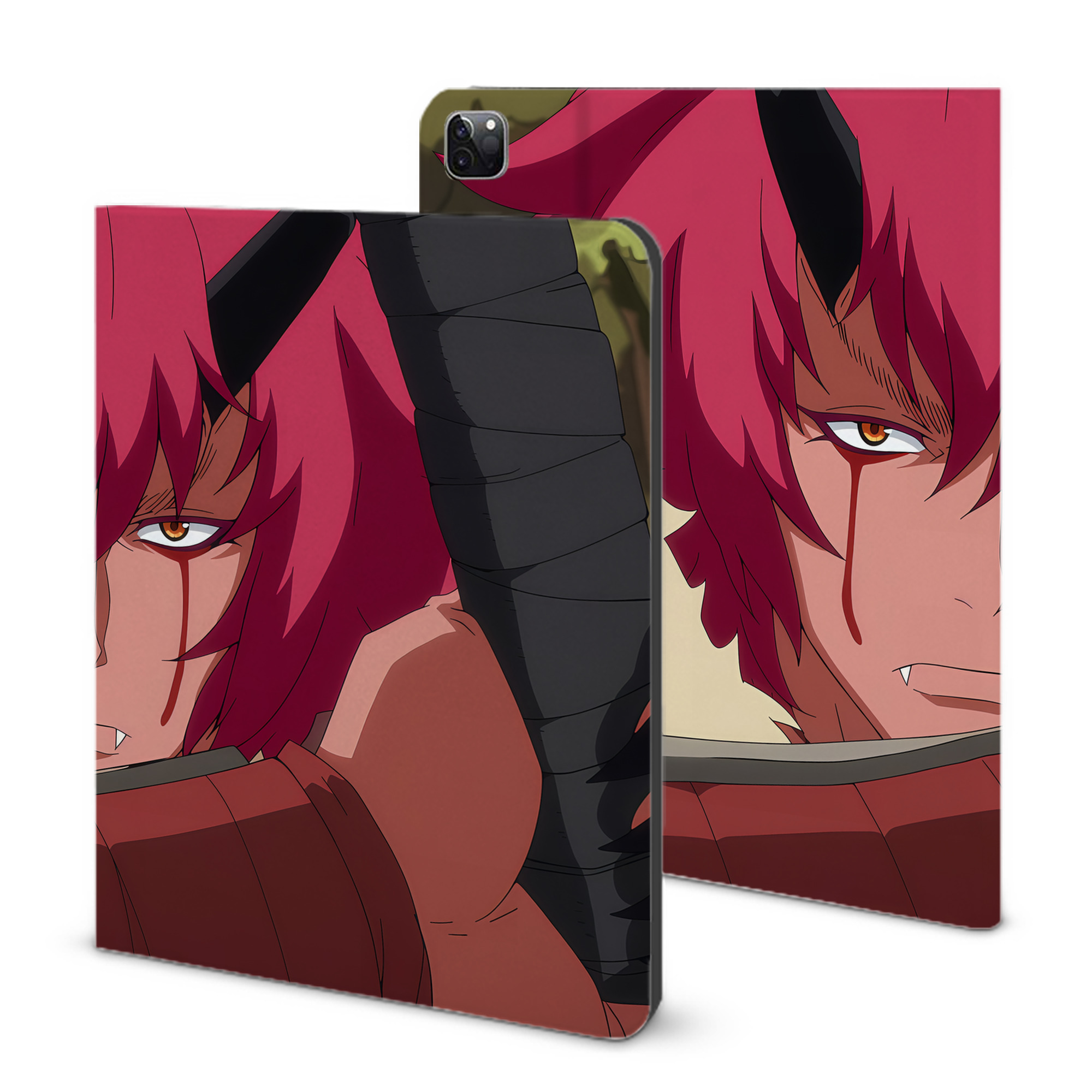 （画像用） 転スラ Regarding Reincarnated to Slime IPad ケース ブック型 PUレザー TPU 耐衝撃 軽量 薄型 ペン収納なし 全面保護 IPad 各モデル対応